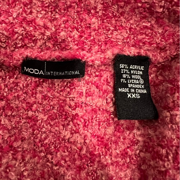 Moda International Boucle’ Pink Sweater, XXS - Picture 5 of 5